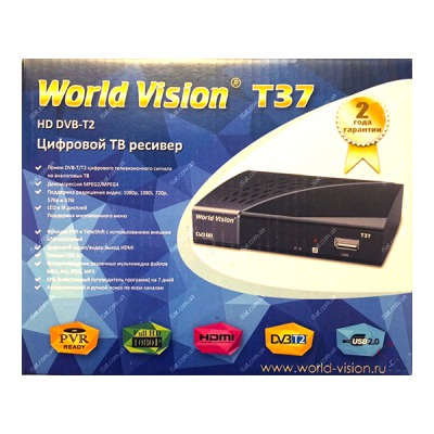 Эфирная DVBT 2 приставка World Vision T37 - вид 3 миниатюра