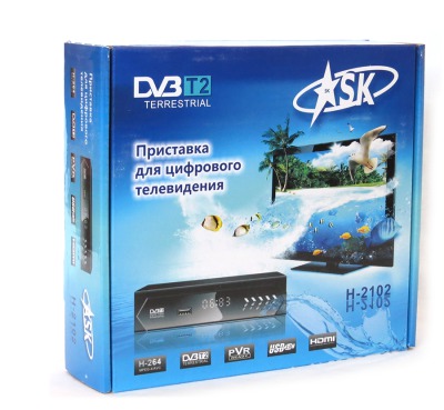 Эфирная DVBT 2 приставка ASK H-2102 - вид 3 миниатюра