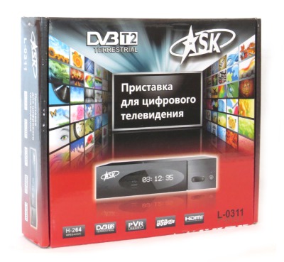 Эфирная DVBT 2 приставка ASK L-0311 - вид 3 миниатюра