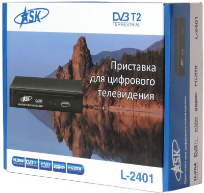 Эфирная DVBT 2 приставка ASK L-2401 - вид 3 миниатюра