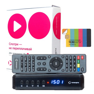 Ресивер HD EVO 09HD с картой Телекарта, 6 мес. любой пакет Ресивер HD EVO 09HD с картой Телекарта, 6 мес. любой пакет