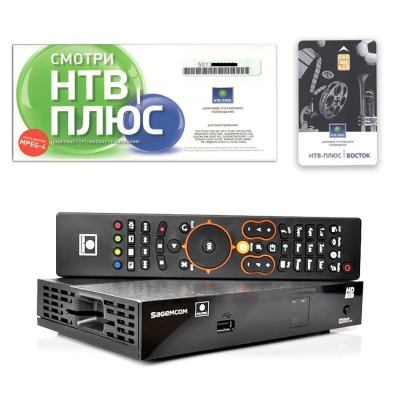 Комплект НТВ+Дальний Восток - ресивер Sagemcom DSI74-1 HD, карта (баланс 199р.), договор