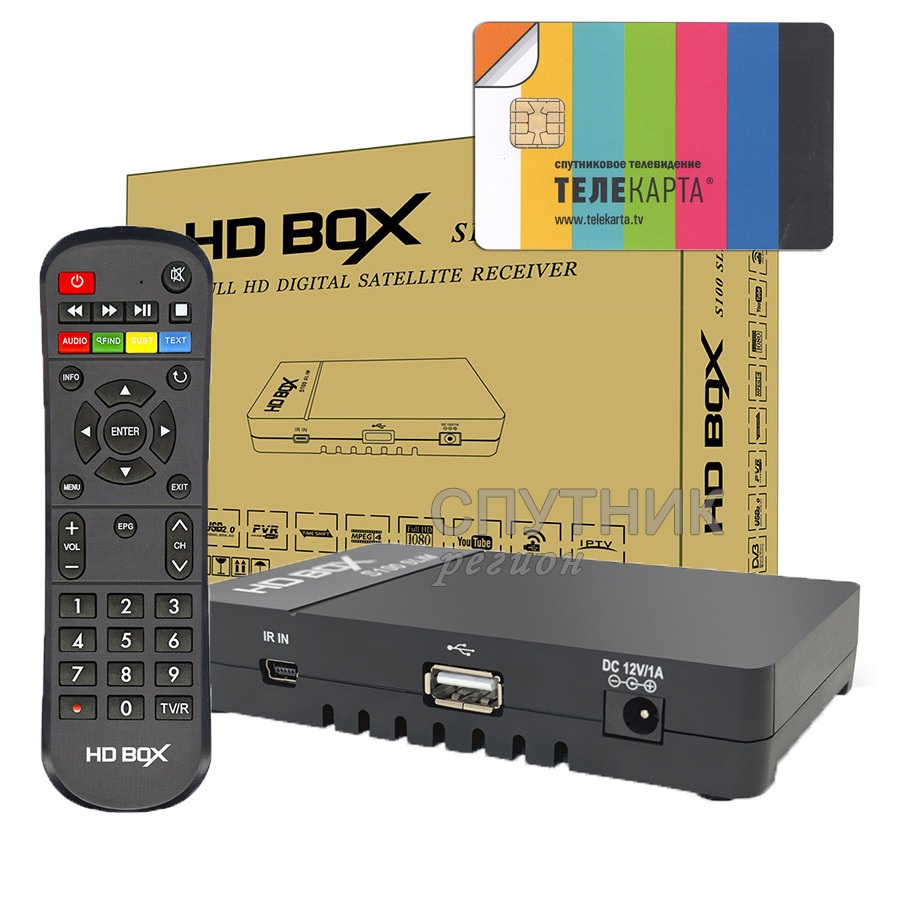 Комплект Телекарта с ресивером HD BOX S100 Slim и картой Вездеход купить по  цене 3300 р. старая цена 3850 р.