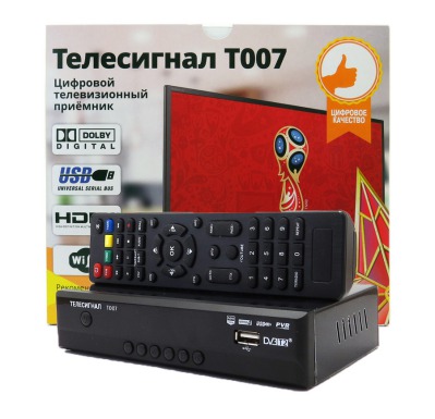 Эфирная DVB T2/C приставка Телесигнал Т007, с Wi Fi адаптером - вид 10 миниатюра
