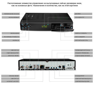 Спутниковый ресивер HD BOX S500 CI+ PRO комбо - вид 3 миниатюра