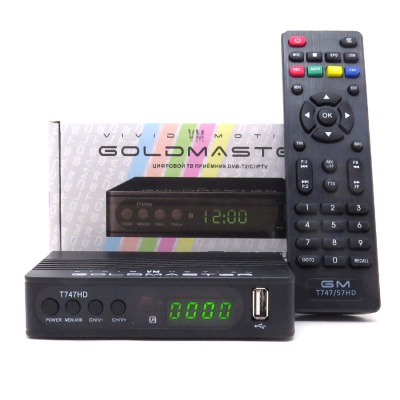 Цифровая эфирная приставка GoldMaster T747HD,DVB-T2/C, дисплей, кнопки - вид 1 миниатюра