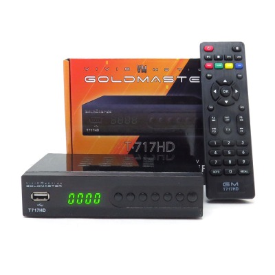 Цифровая эфирная приставка GoldMaster T717HD,DVB-T2/C, металл, дисплей, кнопки - вид 1 миниатюра