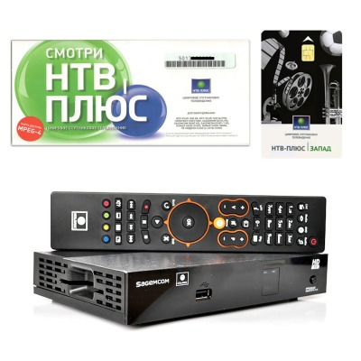 Комплект НТВ+Запад - ресивер Sagemcom DSI74-1 HD, карта (баланс 199р.), договор
