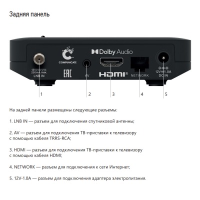 Полный комплект НТВ+ Восток с антенной Супрал 0,6 м, бескарточный ресивер NTV-PLUS HD J4 - вид 9 миниатюра