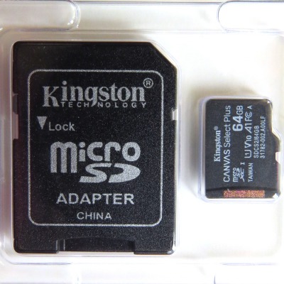 Карта памяти micro SDXC 64Gb Kingston Canvas Select Plus (100 Mb/s) - вид 1 миниатюра
