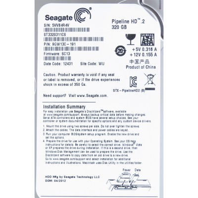 Жесткий диск SATA-2 320Gb Seagate - вид 1 миниатюра