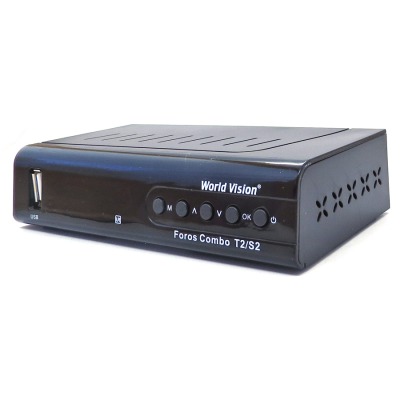 DVB S2/T2/C ресивер World Vision Foros Combo, USB to LAN адаптер, HDMI кабель в комплекте - вид 1 миниатюра